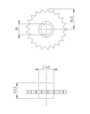 ENGRANAJE Z=21 - DIÁMETRO EJE 30 mm - CADENA 5/8 (ASA 50)