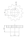 ENGRANAJE Z=13 - CADENA 3/4 (ASA 60) - GRANO GRUESO