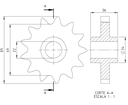 ENGRANAJE Z13 - DIÁMETRO 22 mm