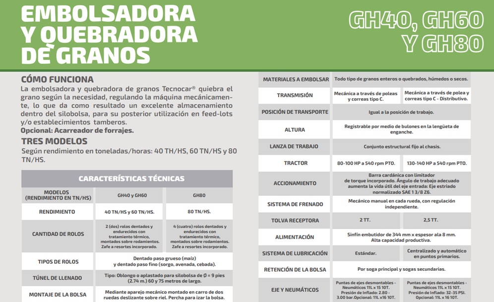 EMBUTIDORA Y QUEBRADORA DE GRANOS HUMEDOS TECNOCAR GH60